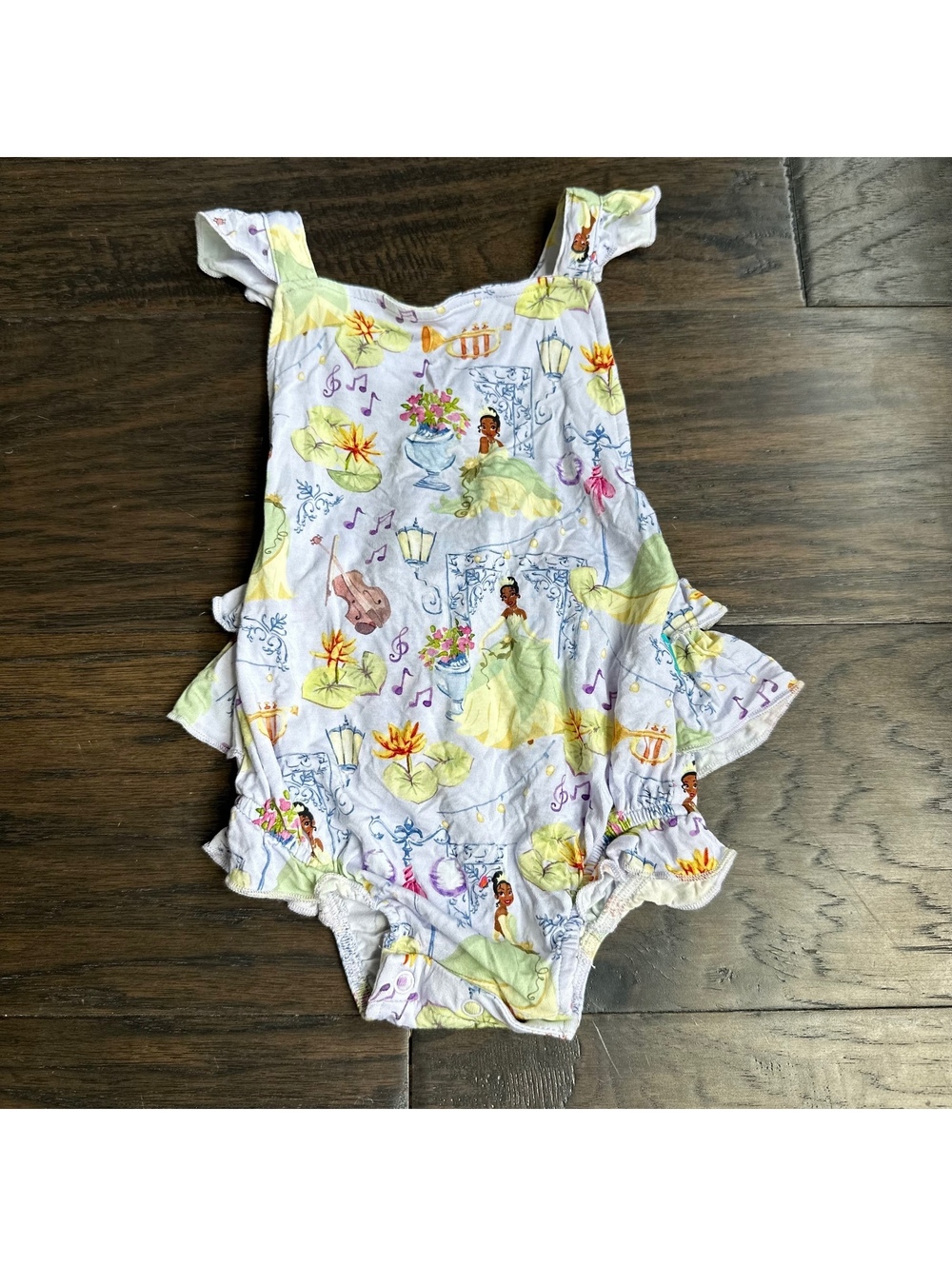 Posh peanutRuffled Strap Bubble Romper princess Tiana Disney